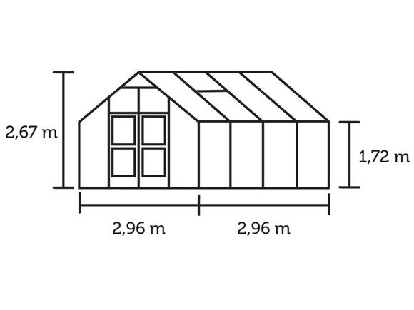 Теплица Juliana Premium Anthracite, ширина 2,96 метра